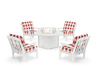 Thumbnail for Trex Yacht Club 5-Piece Deep Seating Set with Round Fire Pit Table