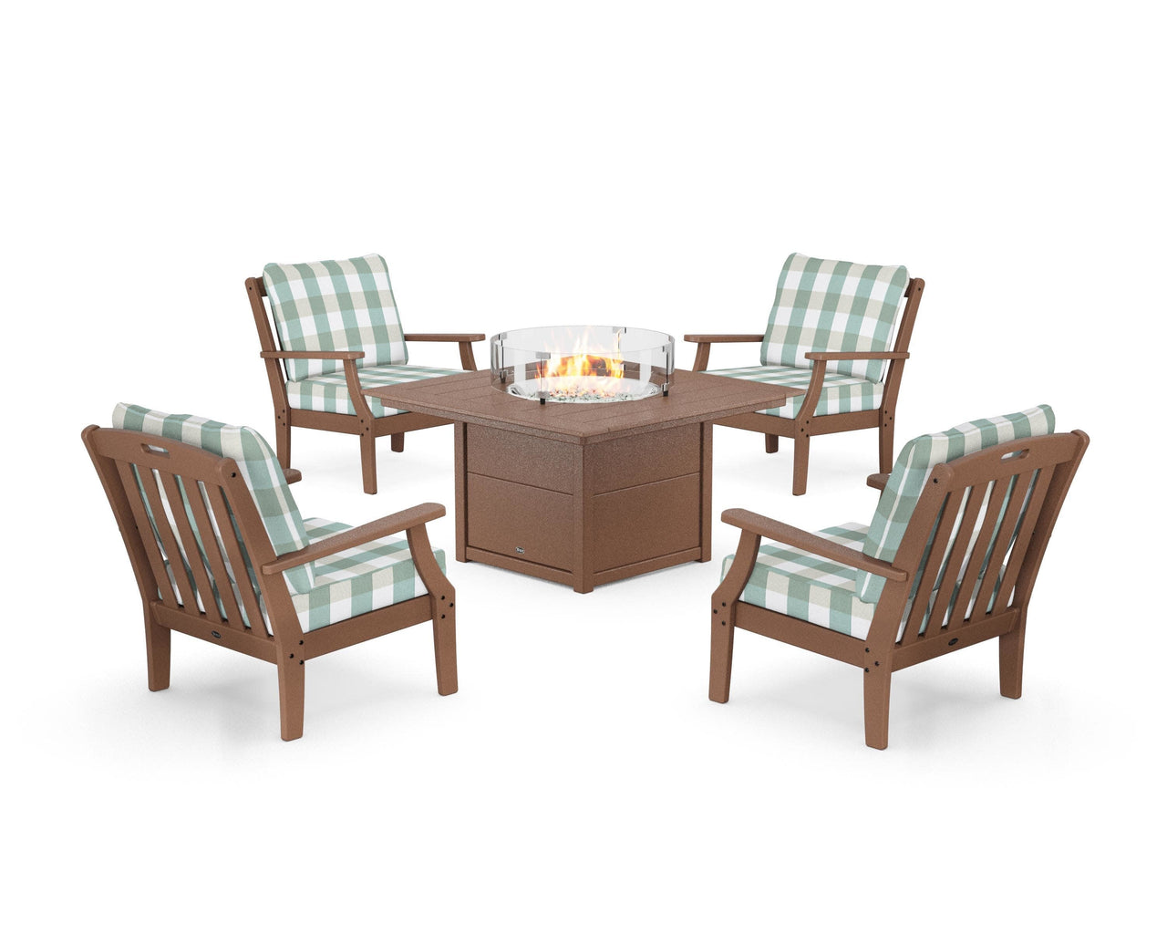 Trex Yacht Club 5-Piece Deep Seating Set with Square Fire Pit Table