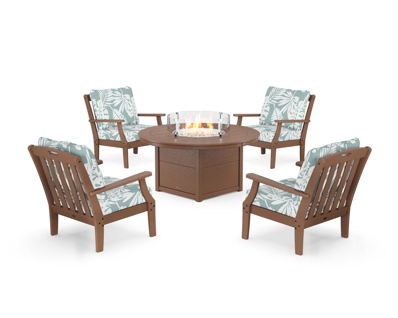 Trex Yacht Club 5-Piece Deep Seating Set with Round Fire Pit Table
