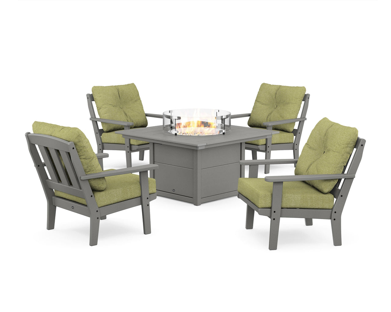 Trex Cape Cod 5-Piece Deep Seating Set with Fire Pit Table