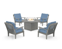 Thumbnail for Trex Yacht Club 5-Piece Deep Seating Set with Round Fire Pit Table