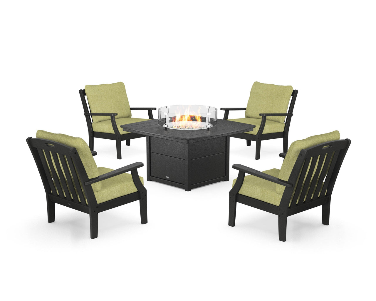 Trex Yacht Club 5-Piece Deep Seating Set with Fire Pit Table