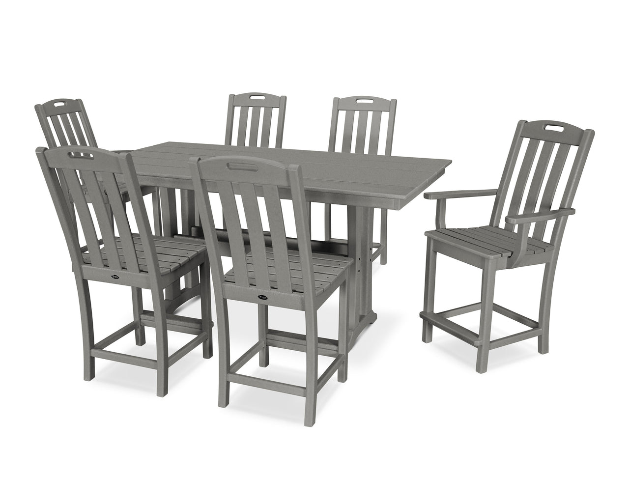 Trex Yacht Club 7-Piece Farmhouse Trestle Counter Set