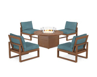 Thumbnail for Trex Eastport Modular 5-Piece Deep Seating Set with Round Fire Pit Table