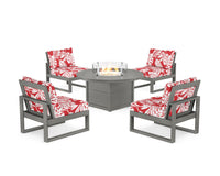 Thumbnail for Trex Eastport Modular 5-Piece Deep Seating Set with Round Fire Pit Table