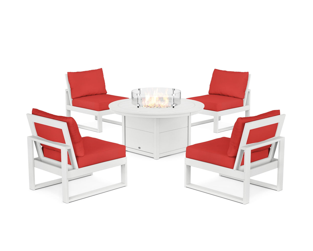 Trex Eastport Modular 5-Piece Deep Seating Set with Round Fire Pit Table