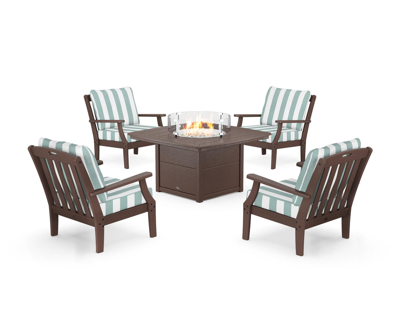 Trex Yacht Club 5-Piece Deep Seating Set with Fire Pit Table