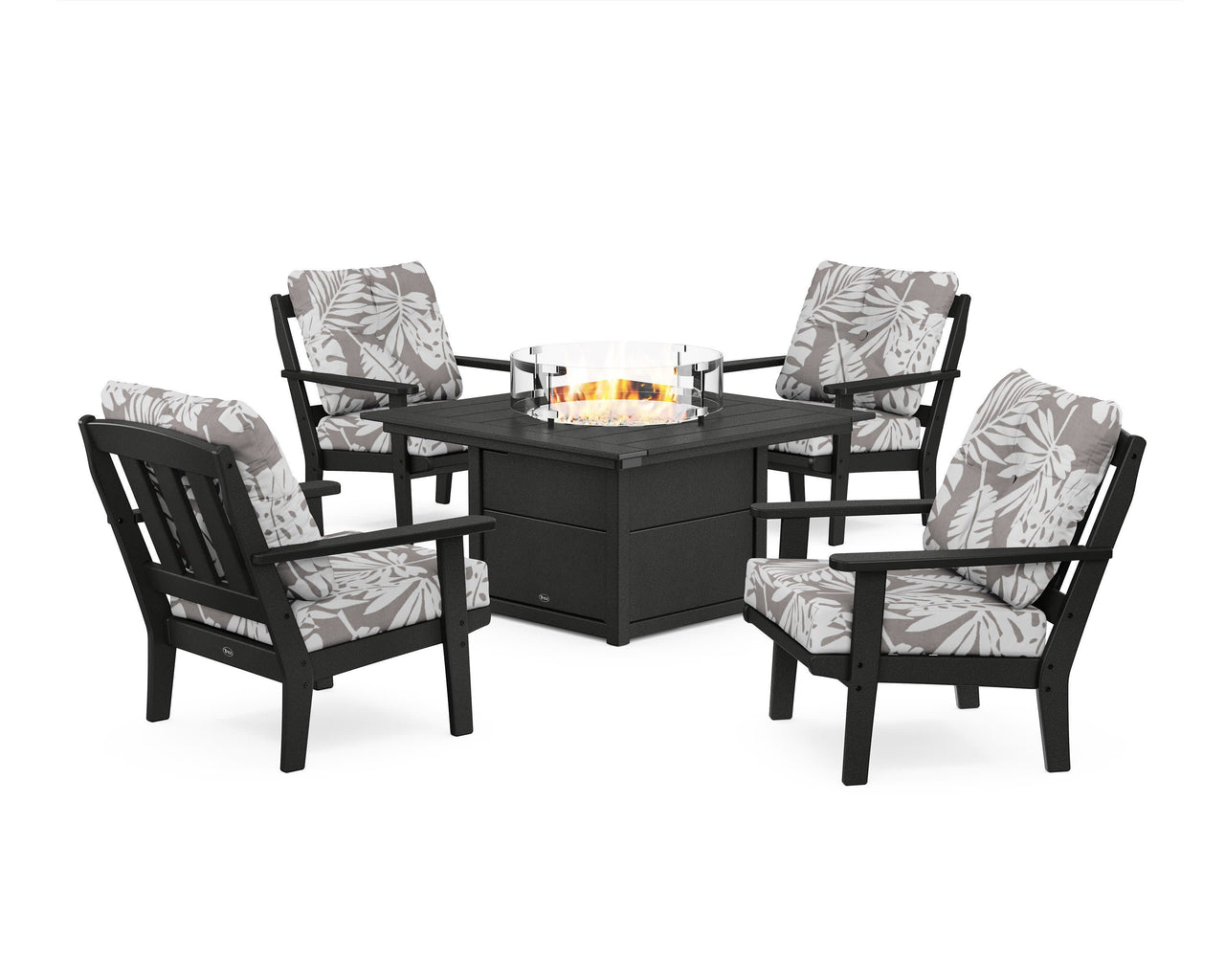 Trex Cape Cod 5-Piece Deep Seating Set with Fire Pit Table