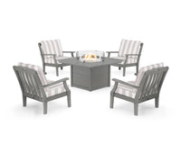 Thumbnail for Trex Yacht Club 5-Piece Deep Seating Set with Square Fire Pit Table