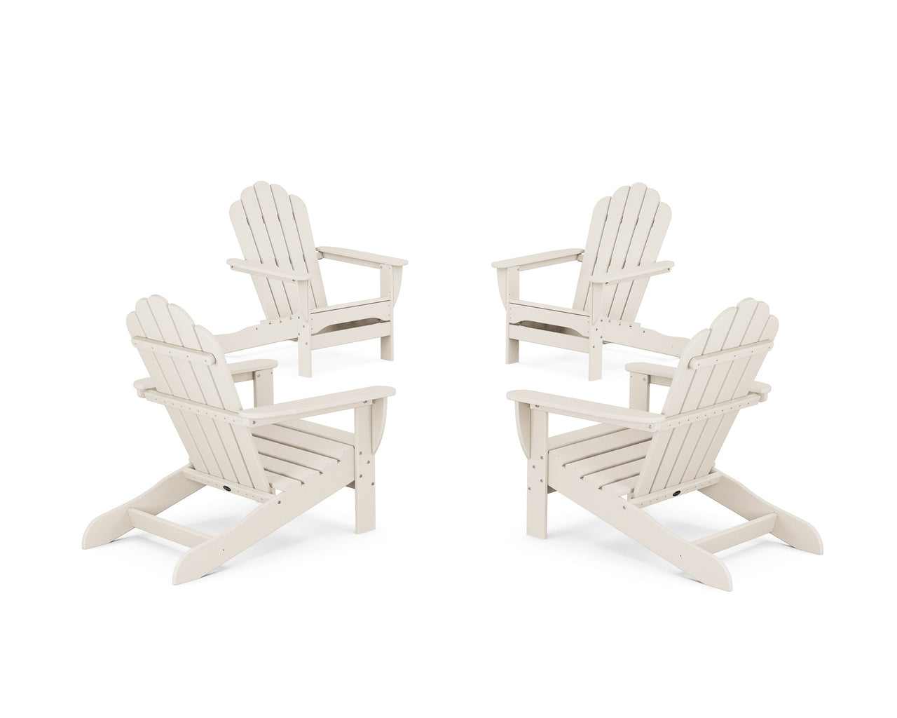 Trex 4-Piece Monterey Bay Oversized Adirondack Chair Conversation Set - Sand Castle