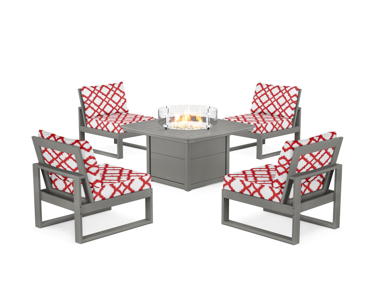Trex Eastport Modular 5-Piece Deep Seating Set with Yacht Club Fire Pit Table