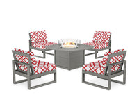 Thumbnail for Trex Eastport Modular 5-Piece Deep Seating Set with Yacht Club Fire Pit Table