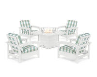 Thumbnail for Trex Rockport 5-Piece Deep Seating Set with Yacht Club Fire Pit Table