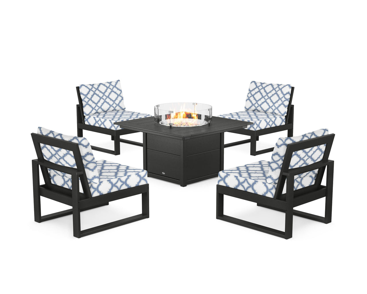 Trex Eastport Modular 5-Piece Deep Seating Set with Square Fire Pit Table