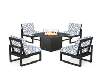 Thumbnail for Trex Eastport Modular 5-Piece Deep Seating Set with Square Fire Pit Table