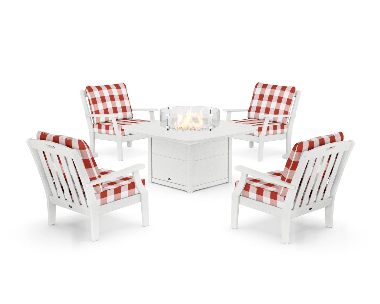 Trex Yacht Club 5-Piece Deep Seating Set with Fire Pit Table