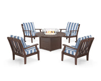 Thumbnail for Trex Yacht Club 5-Piece Deep Seating Set with Round Fire Pit Table