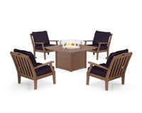 Thumbnail for Trex Yacht Club 5-Piece Deep Seating Set with Square Fire Pit Table