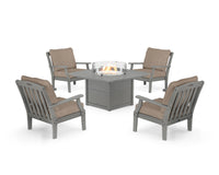 Thumbnail for Trex Yacht Club 5-Piece Deep Seating Set with Square Fire Pit Table
