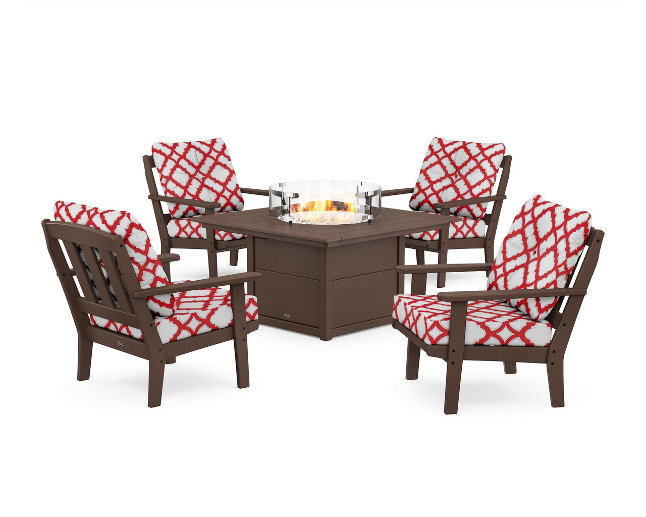 Trex Cape Cod 5-Piece Deep Seating Set with Fire Pit Table