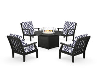 Thumbnail for Trex Yacht Club 5-Piece Deep Seating Set with Round Fire Pit Table