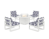 Thumbnail for Trex Eastport Modular 5-Piece Deep Seating Set with Round Fire Pit Table