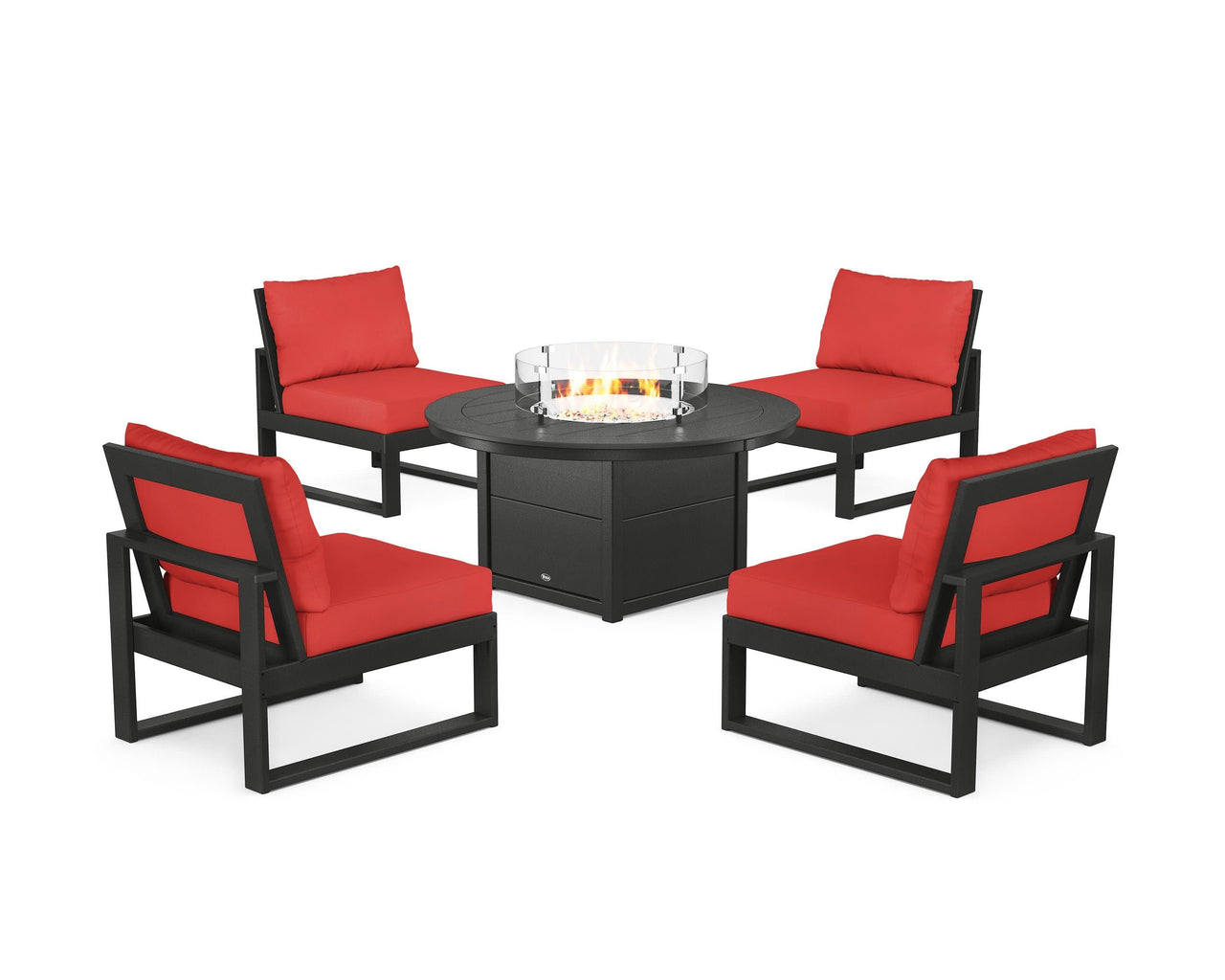 Trex Eastport Modular 5-Piece Deep Seating Set with Round Fire Pit Table
