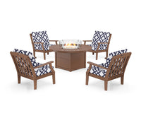 Thumbnail for Trex Yacht Club 5-Piece Deep Seating Set with Round Fire Pit Table