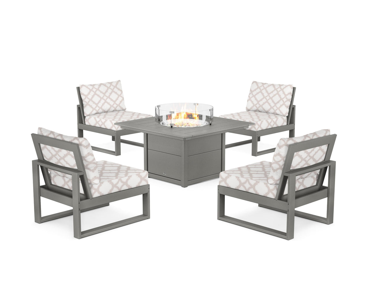 Trex Eastport Modular 5-Piece Deep Seating Set with Square Fire Pit Table