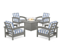 Thumbnail for Trex Rockport 5-Piece Deep Seating Set with Square Fire Pit Table