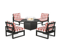 Thumbnail for Trex Eastport Modular 5-Piece Deep Seating Set with Round Fire Pit Table