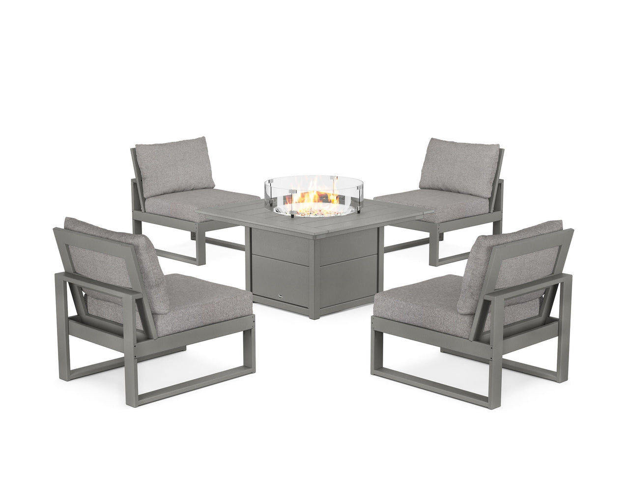 Trex Eastport Modular 5-Piece Deep Seating Set with Square Fire Pit Table