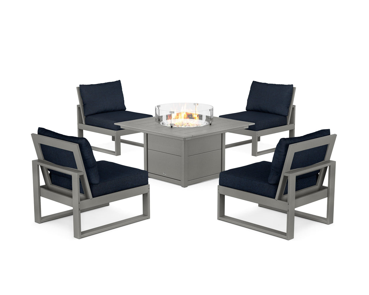 Trex Eastport Modular 5-Piece Deep Seating Set with Square Fire Pit Table