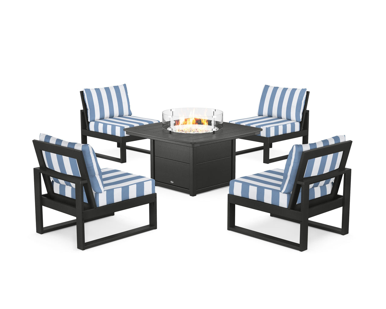 Trex Eastport Modular 5-Piece Deep Seating Set with Yacht Club Fire Pit Table