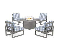 Thumbnail for Trex Eastport Modular 5-Piece Deep Seating Set with Square Fire Pit Table