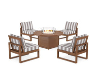 Thumbnail for Trex Eastport Modular 5-Piece Deep Seating Set with Round Fire Pit Table