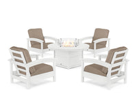 Thumbnail for Trex Rockport 5-Piece Deep Seating Set with Round Fire Pit Table