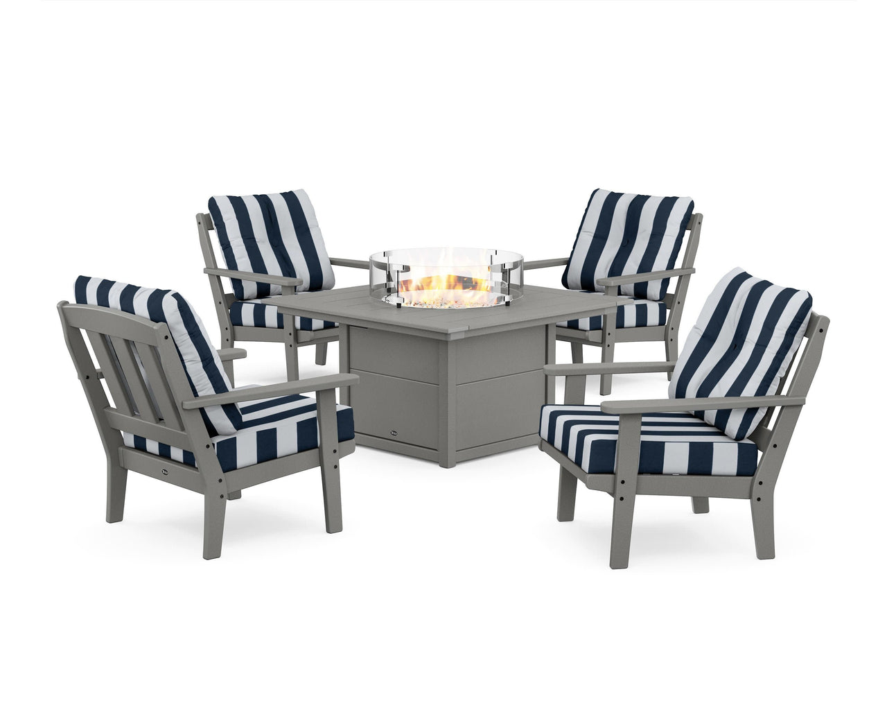 Trex Cape Cod 5-Piece Deep Seating Set with Fire Pit Table