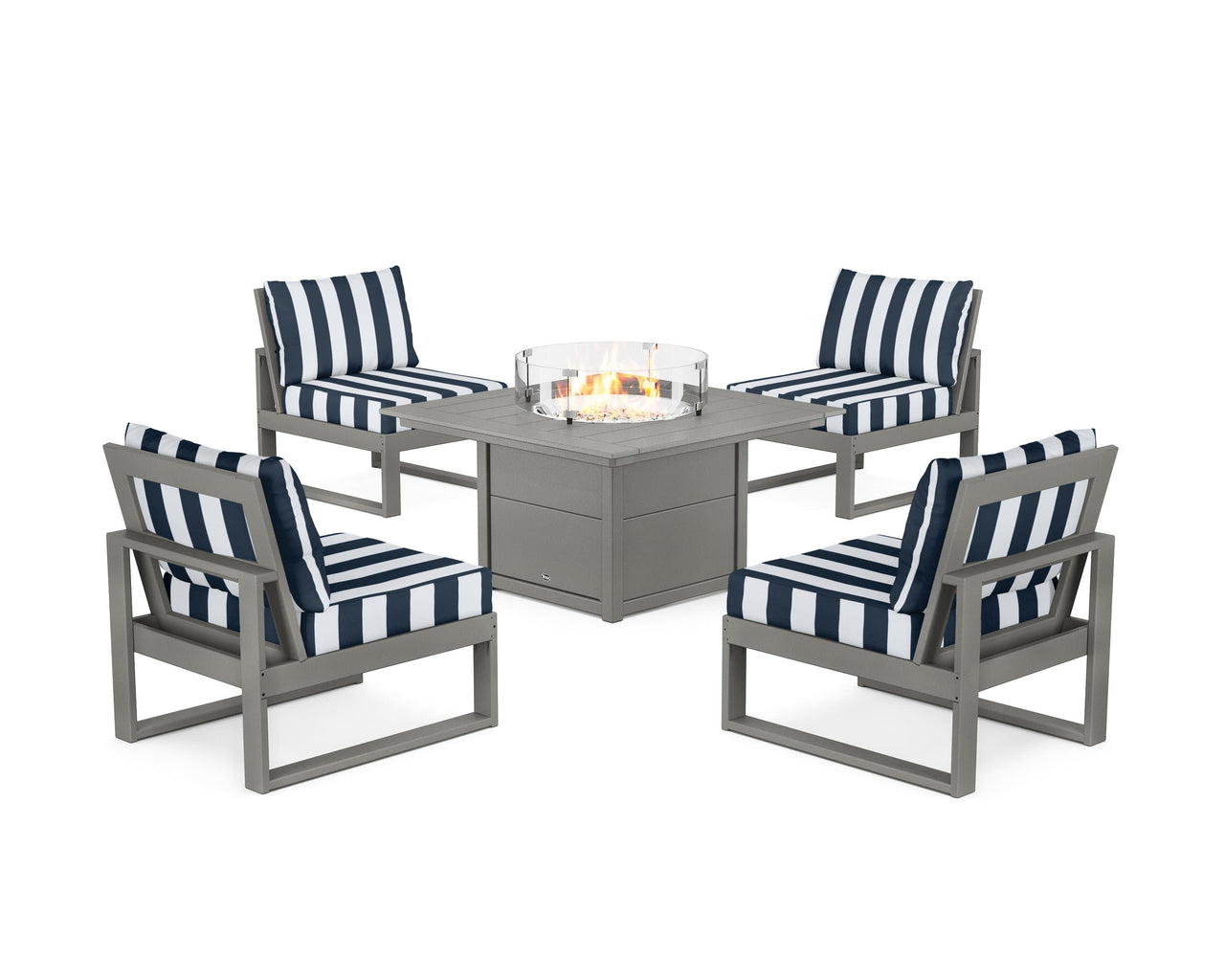 Trex Eastport Modular 5-Piece Deep Seating Set with Square Fire Pit Table