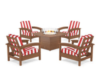 Thumbnail for Trex Rockport 5-Piece Deep Seating Set with Yacht Club Fire Pit Table