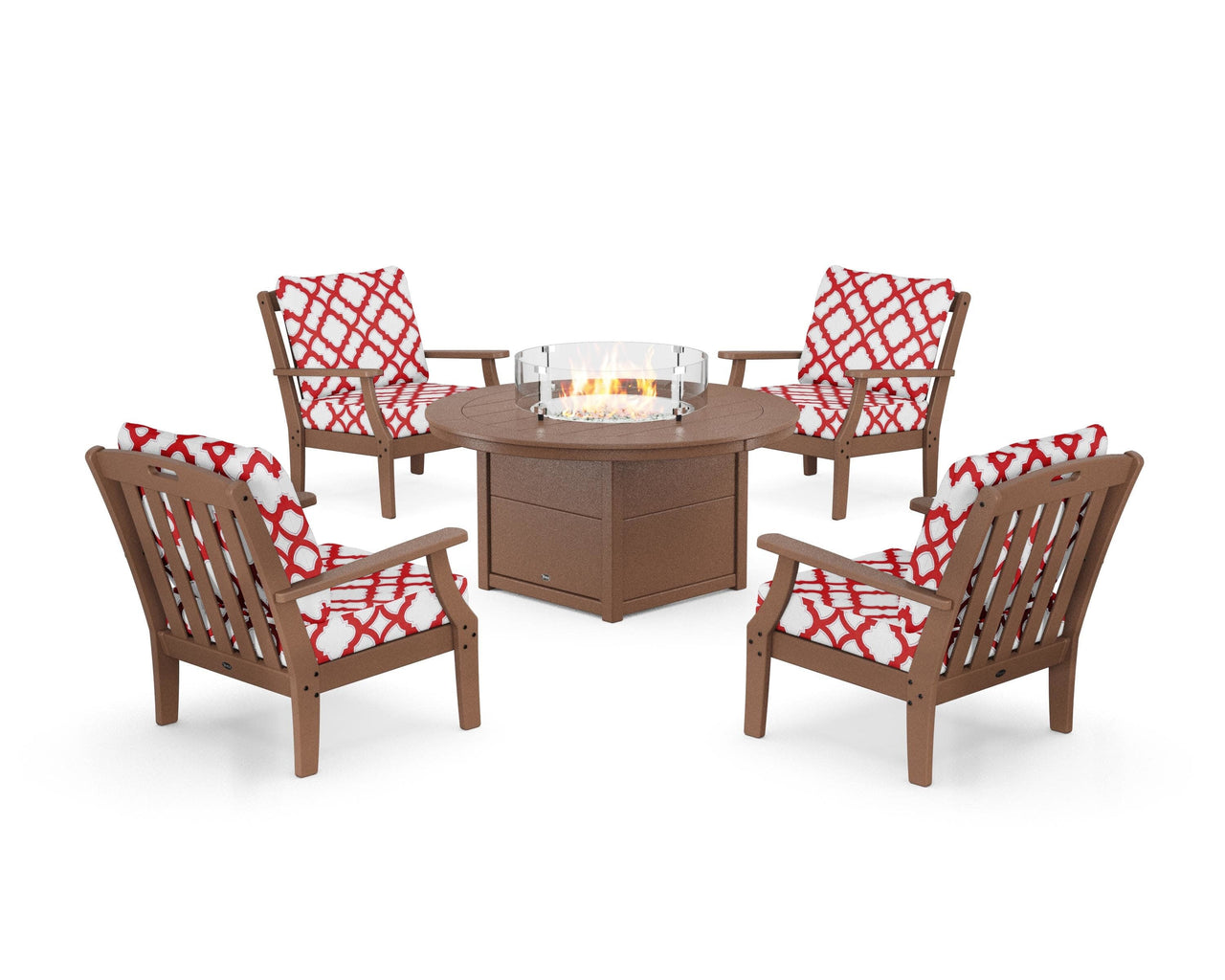 Trex Yacht Club 5-Piece Deep Seating Set with Round Fire Pit Table