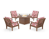 Thumbnail for Trex Yacht Club 5-Piece Deep Seating Set with Round Fire Pit Table