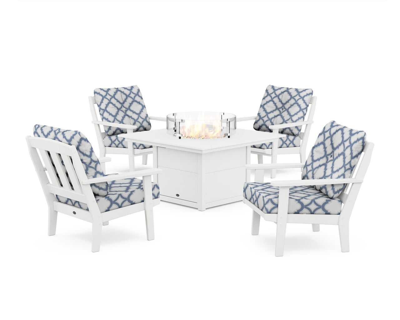 Trex Cape Cod 5-Piece Deep Seating Set with Fire Pit Table