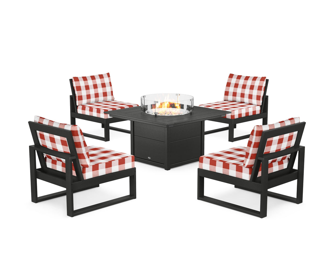 Trex Eastport Modular 5-Piece Deep Seating Set with Square Fire Pit Table