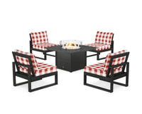 Thumbnail for Trex Eastport Modular 5-Piece Deep Seating Set with Square Fire Pit Table