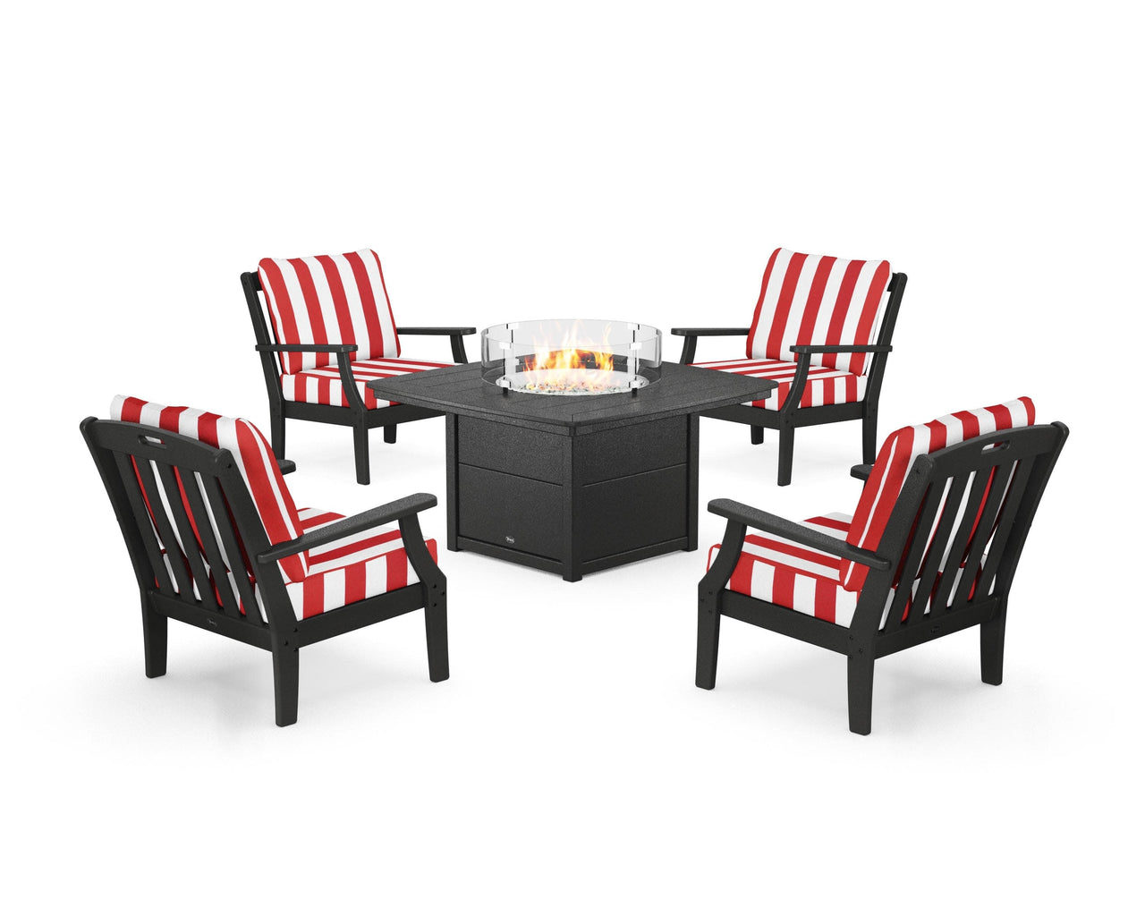 Trex Yacht Club 5-Piece Deep Seating Set with Fire Pit Table