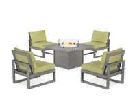 Thumbnail for Trex Eastport Modular 5-Piece Deep Seating Set with Square Fire Pit Table