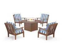 Thumbnail for Trex Yacht Club 5-Piece Deep Seating Set with Square Fire Pit Table