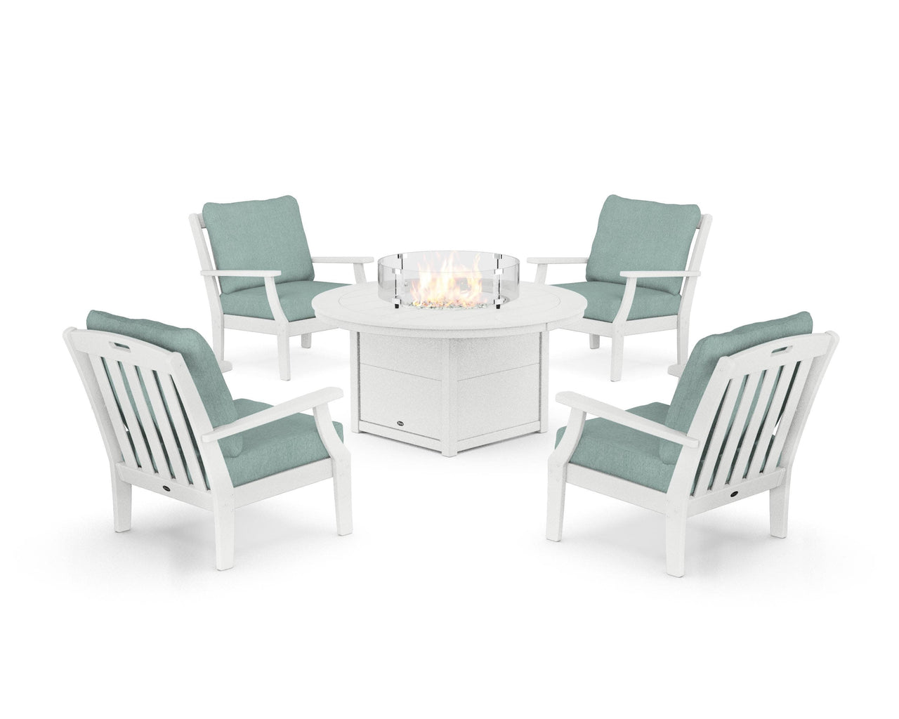 Trex Yacht Club 5-Piece Deep Seating Set with Round Fire Pit Table