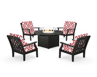 Thumbnail for Trex Yacht Club 5-Piece Deep Seating Set with Round Fire Pit Table